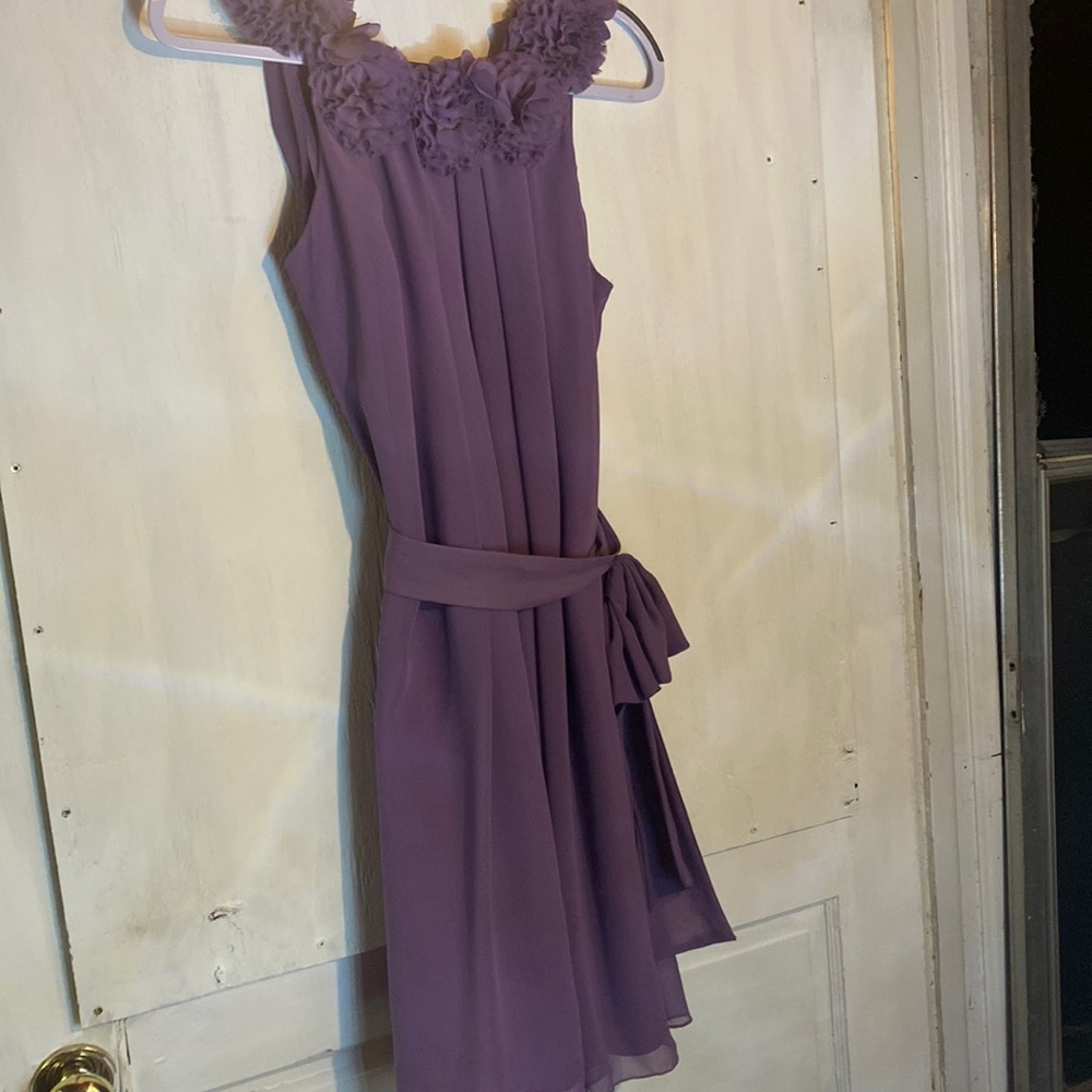 Pretty Maids Lavender Silky Flower Dress Sz 8 - Classy